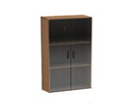 Офисная мебель Канц Шкаф низкий закрытый со стеклом К10 (ШК39+ДК35Х2)